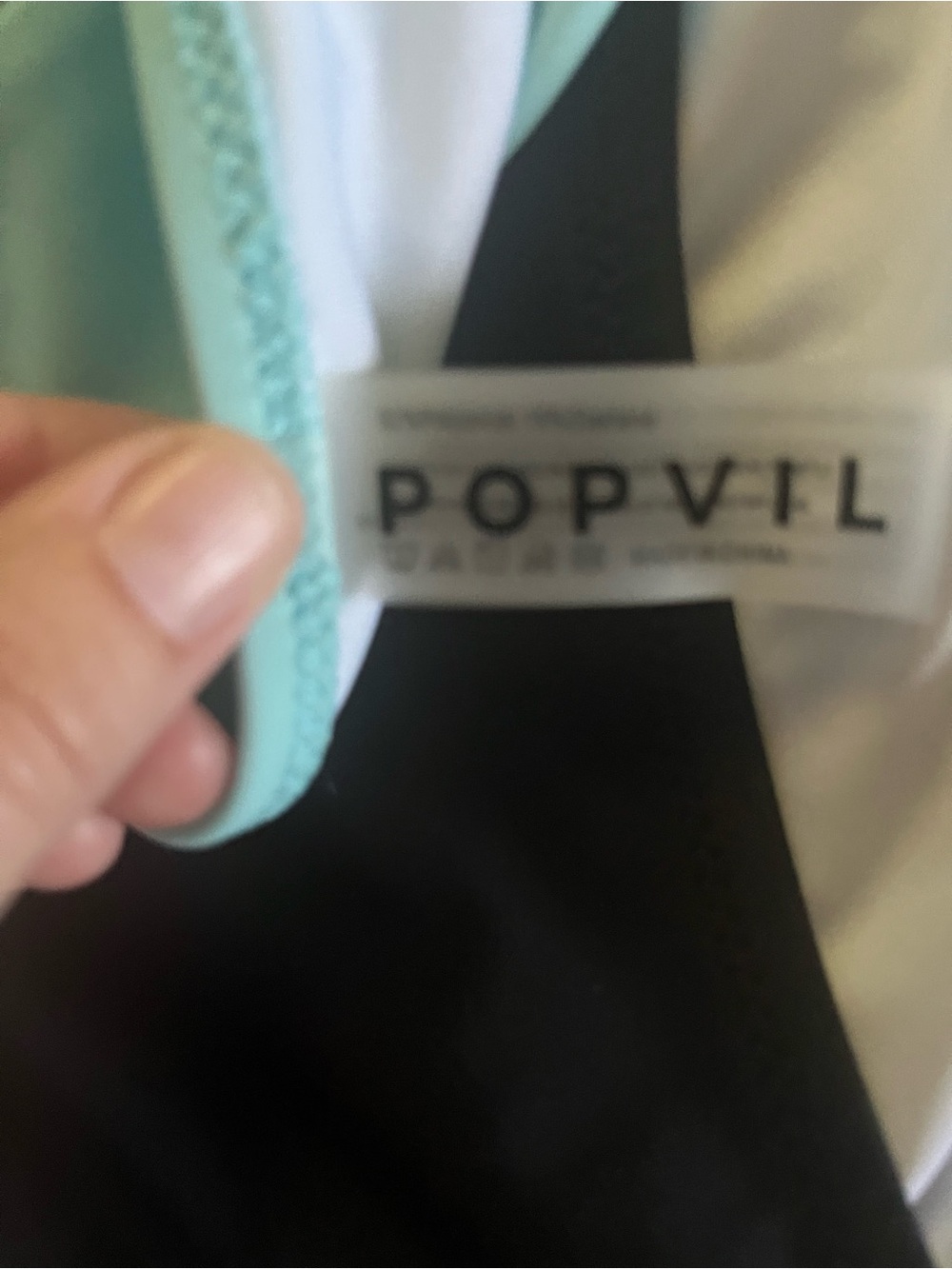 Mint & Black Two-Tone! Bikini Top Has Underwire Bra! High Waisted- Petite Medium - Picture 8 of 11